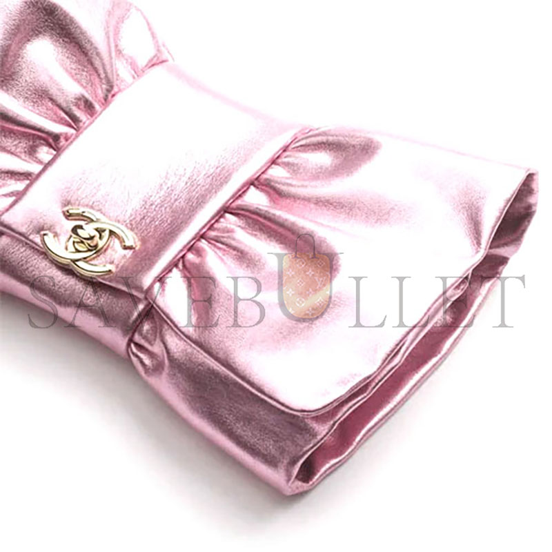 CHANEL 24B EVENING BAG SHINY LAMBSKIN AS5129 (22*15*4cm)